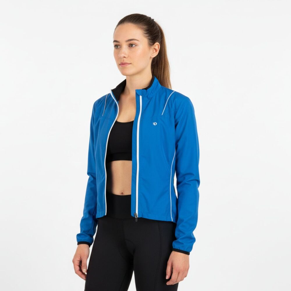 Pearl Izumi Women's Blue Zip Up Windbreaker Sport Bicycle Jacket S
